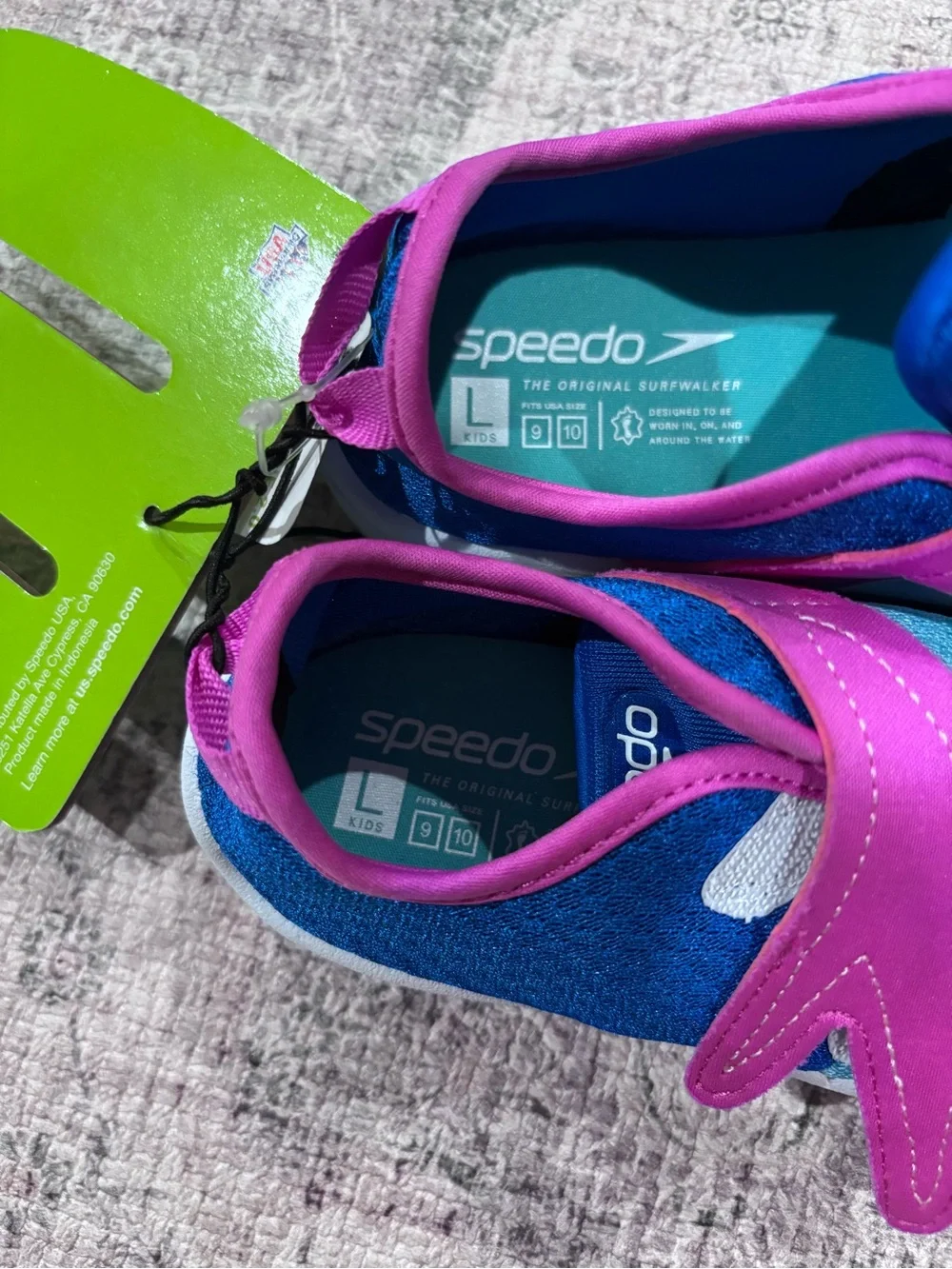 Speedo Kids Blue and Pink Slip On Water Shoes Size 9 toddler